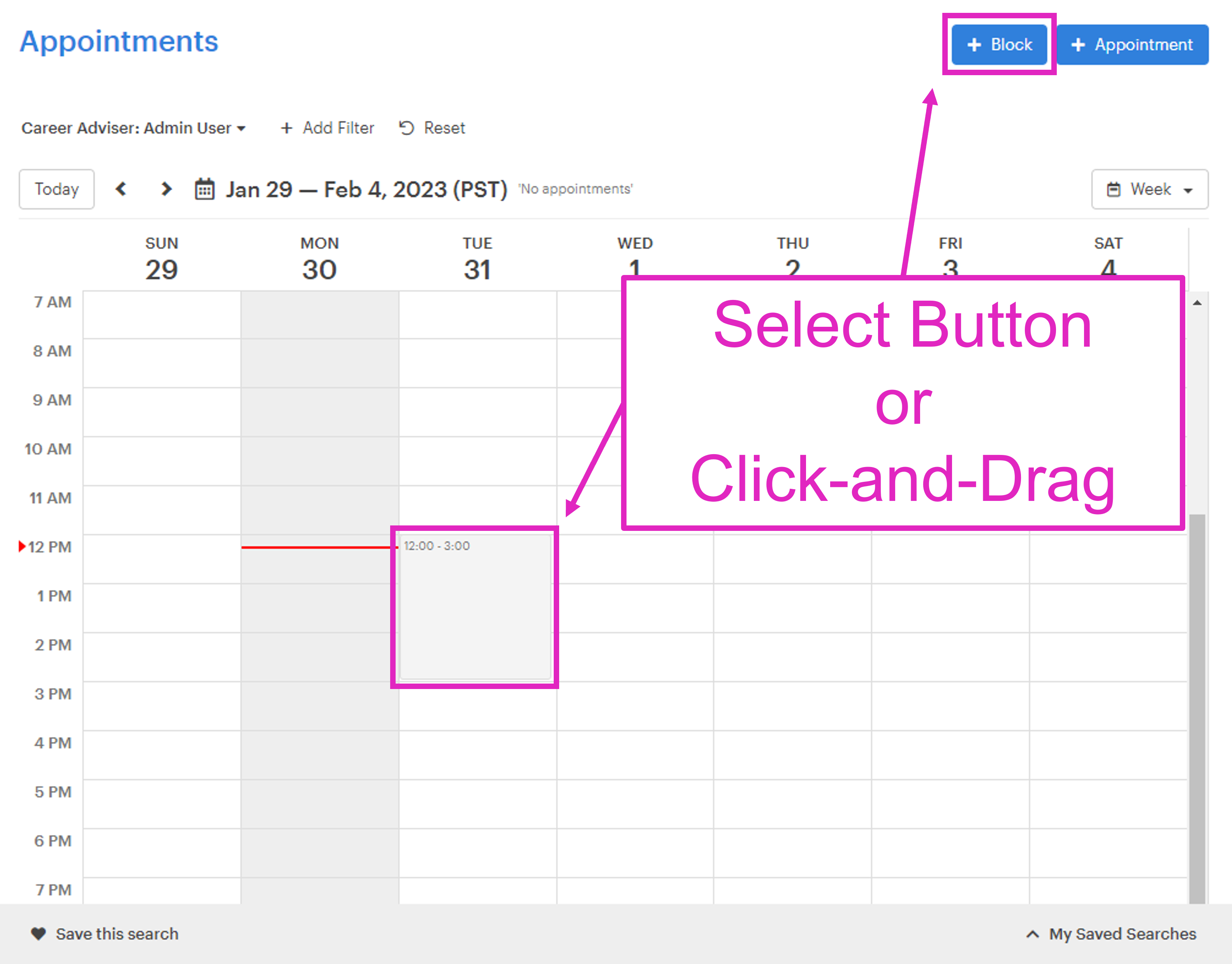 Creating Recurring Appointment Blocks 12twenty Support