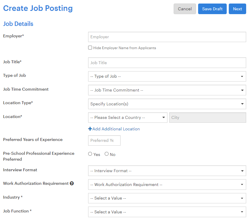 Creating a Job Posting – 12twenty Support