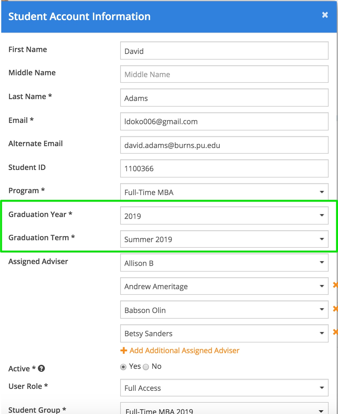 How to update a student's Graduation Year? – 12twenty Support