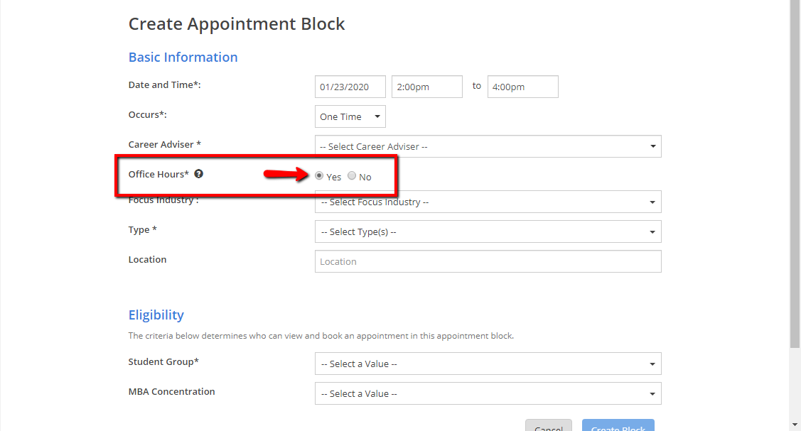 Office Hours Appointment Blocks 12twenty Support